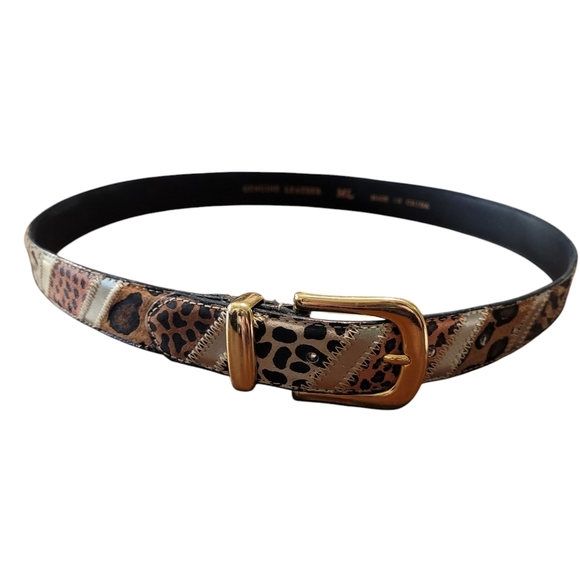 Calf hair mixed animal print leather belt- M/L.            N21 - Picture 1 of 6